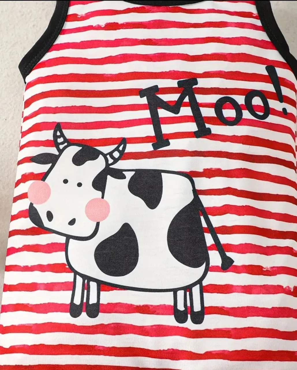 Moo-cow sleeveless shorty romper