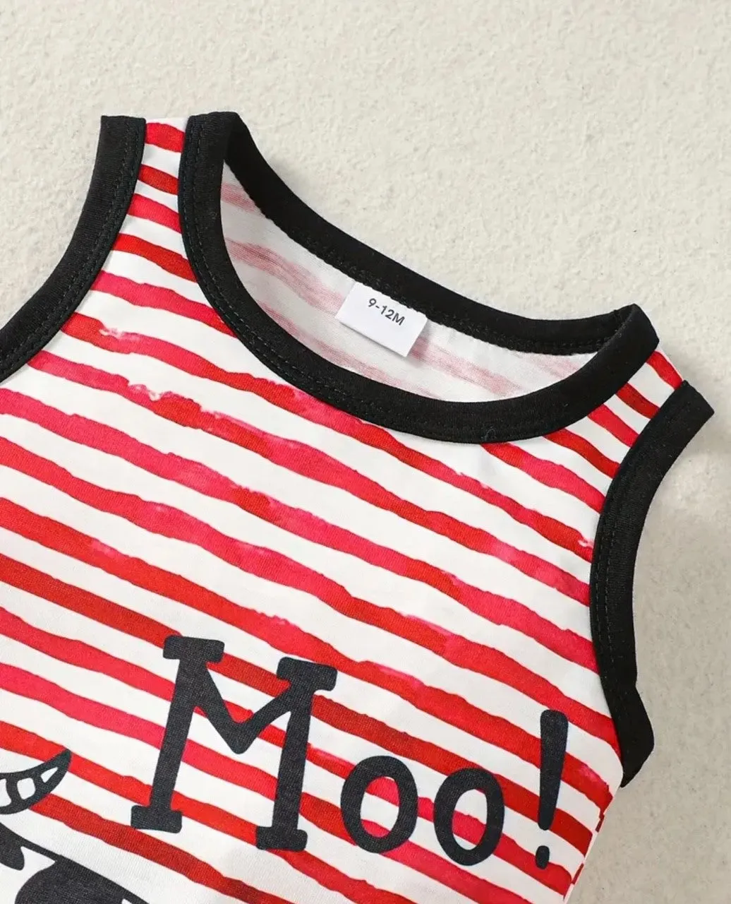 Moo-cow sleeveless shorty romper