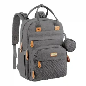 Moon Kary Me Diaper Bag Backpack With Pacifier Case (Dark Grey)