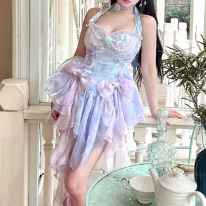 Moonberry Blooms       Dress with Optional Choker Set Kawaii Academia Y2K Cottagecore Coquette Fairycore Dollette Princesscore