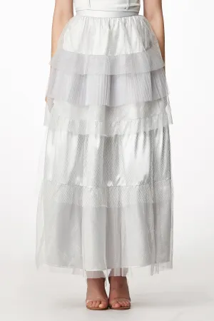 MOS Layered Net Skirt - Silver