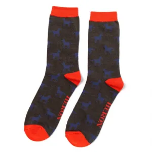 Mr Heron Horses Dark Grey Socks