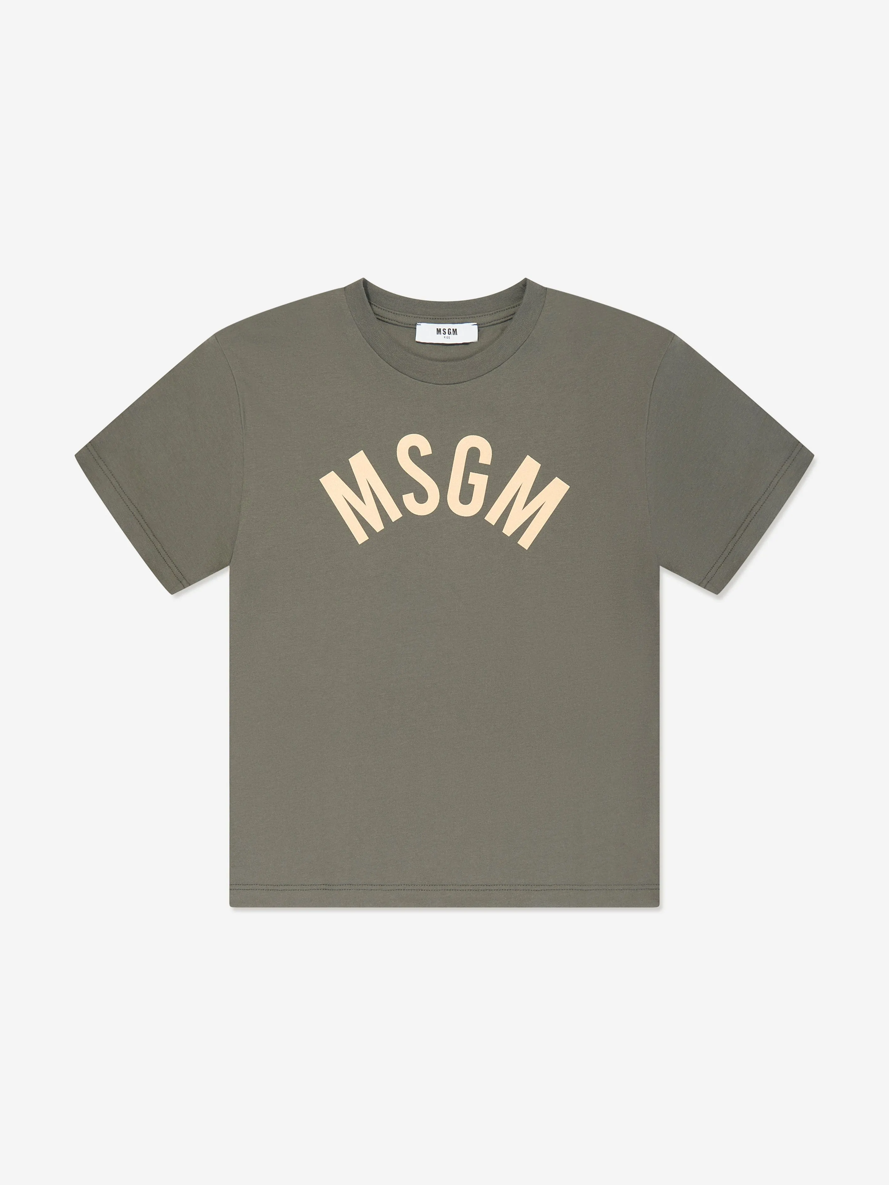 MSGM Boys Jersey Logo T-Shirt in Grey