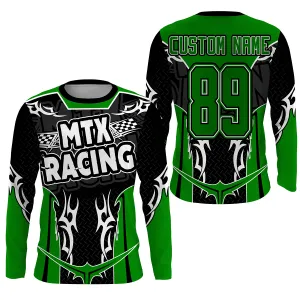 MTX Racing Jersey Custom Name Number UPF30 , Motorcycle Dirt Bike Motocross Off-Road Riders Racewear