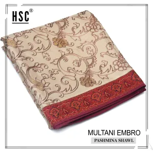 Multani Embro Pashmina Shawl For Ladies - MES8