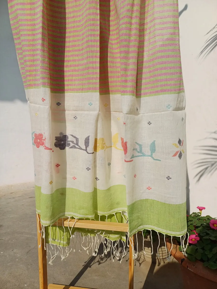 Multi color Jamdani dupatta