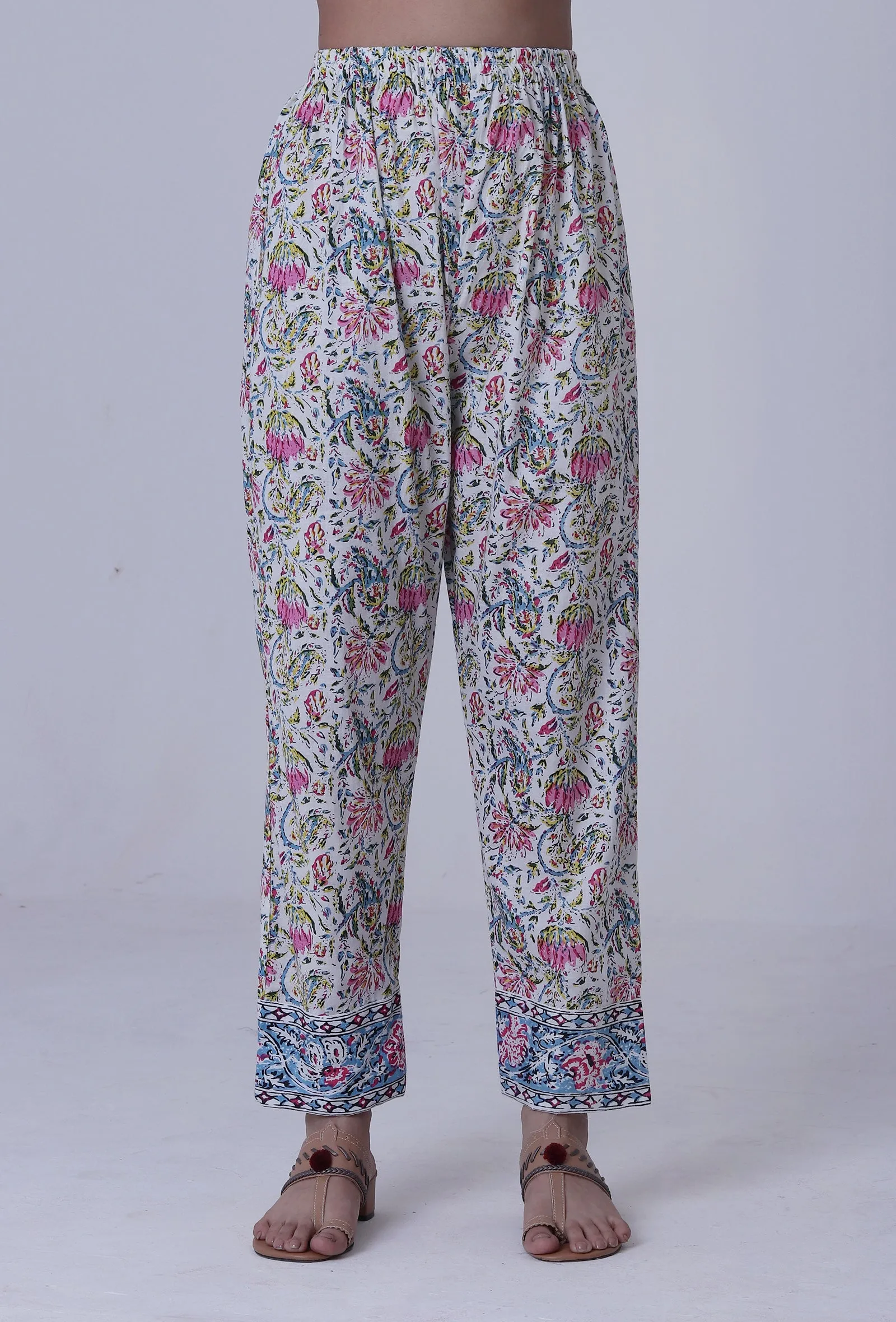 Multicolor Motif Cotton Pant