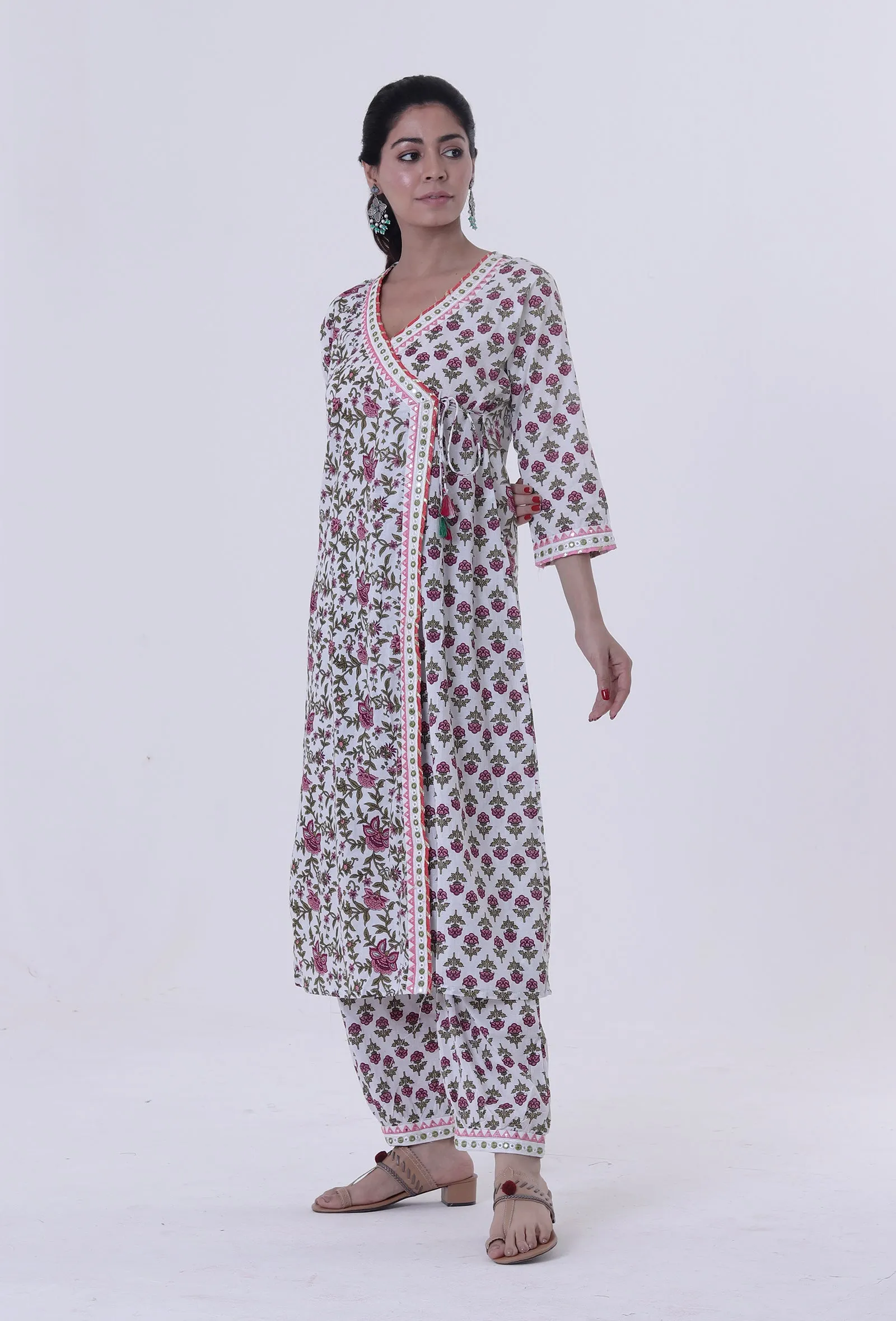 Multicolored Cotton Angrakha