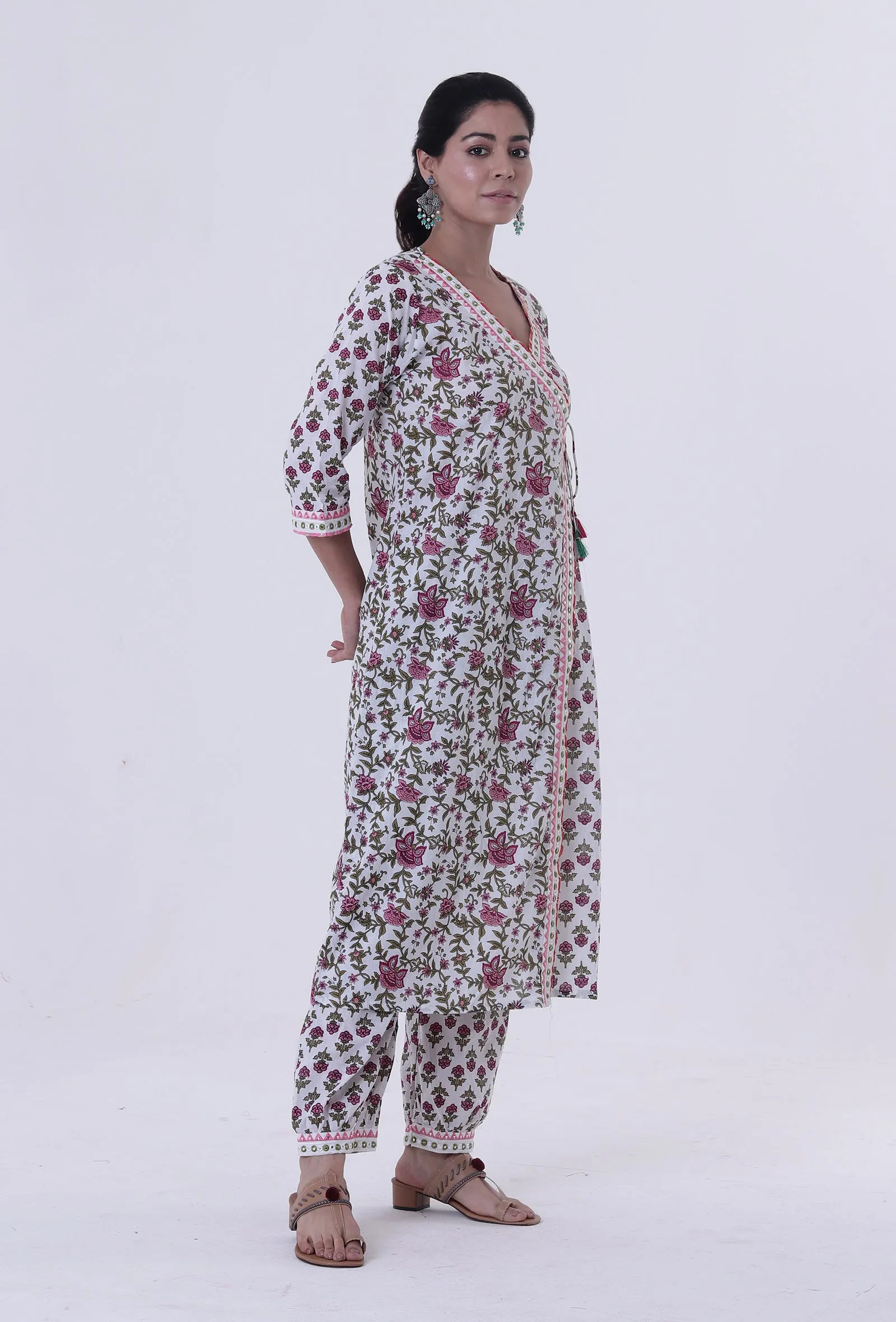 Multicolored Cotton Angrakha