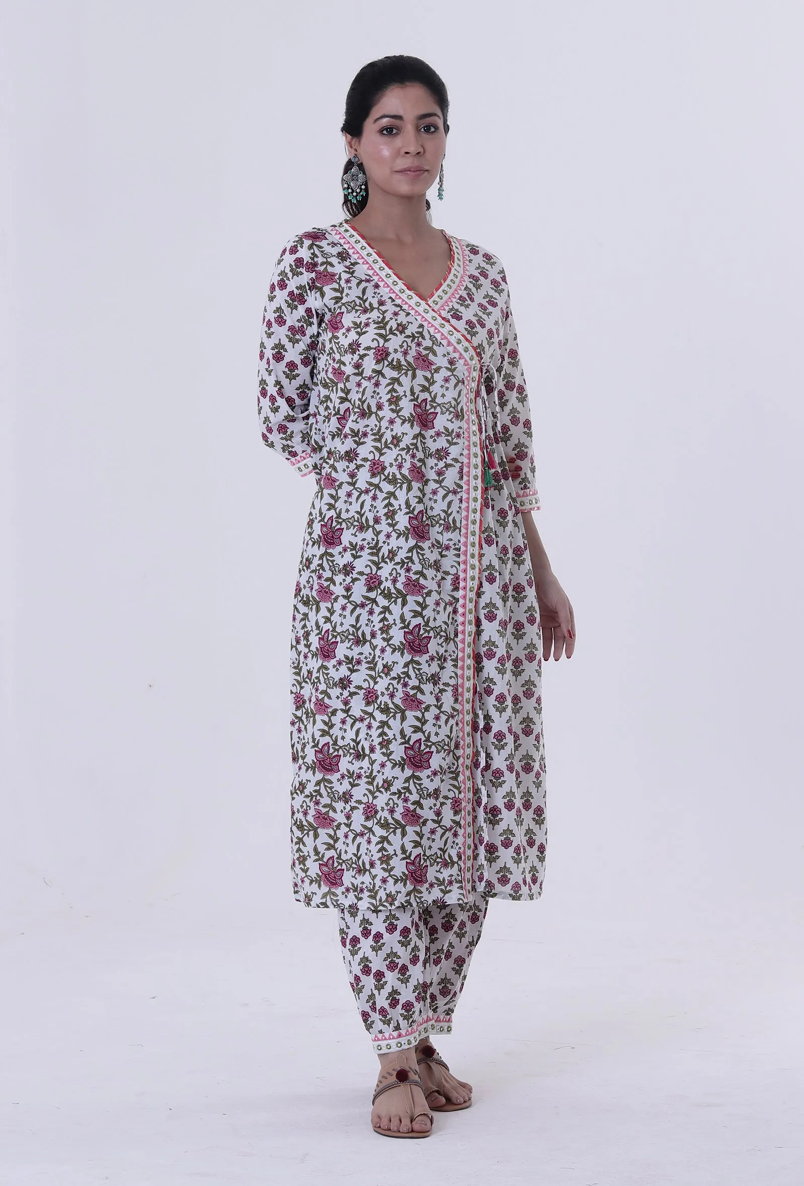 Multicolored Cotton Angrakha
