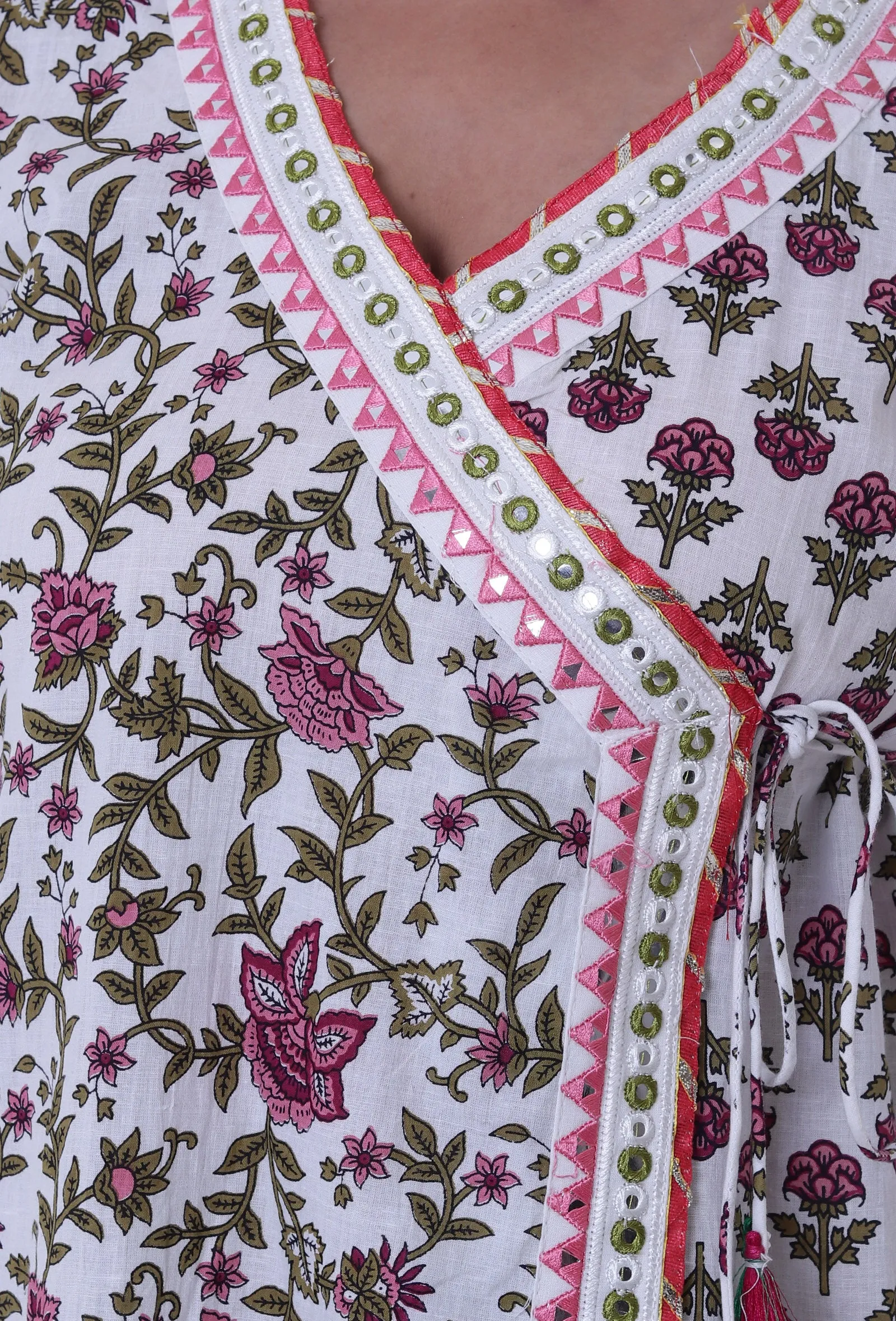 Multicolored Cotton Angrakha