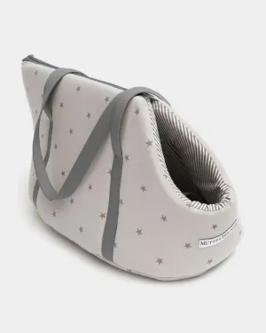 Mutts & Hounds Grey Stars & Charcoal Stripe Dog Carrier