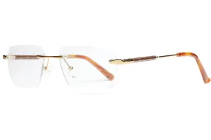 Myriad Eyewear ME25626 Gold Tortoise Rimless Eyeglasses