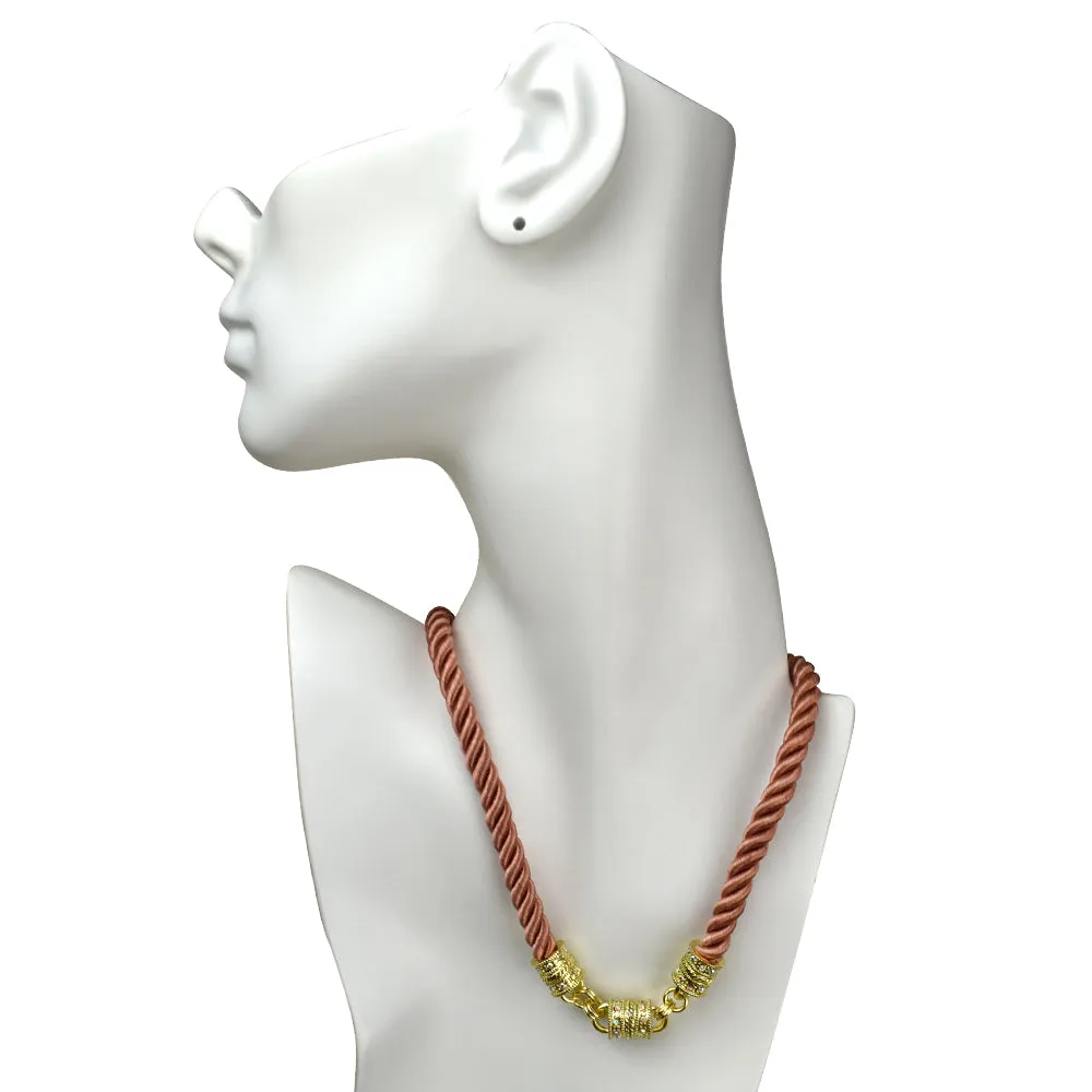 Mystic Cord Magnetic Interchangeable Necklace (Goldtone/Exotic Sand)
