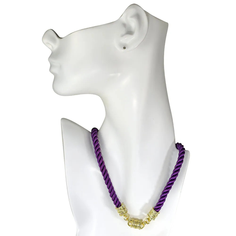 Mystic Cord Magnetic Interchangeable Necklace (Goldtone/Purple Mist)