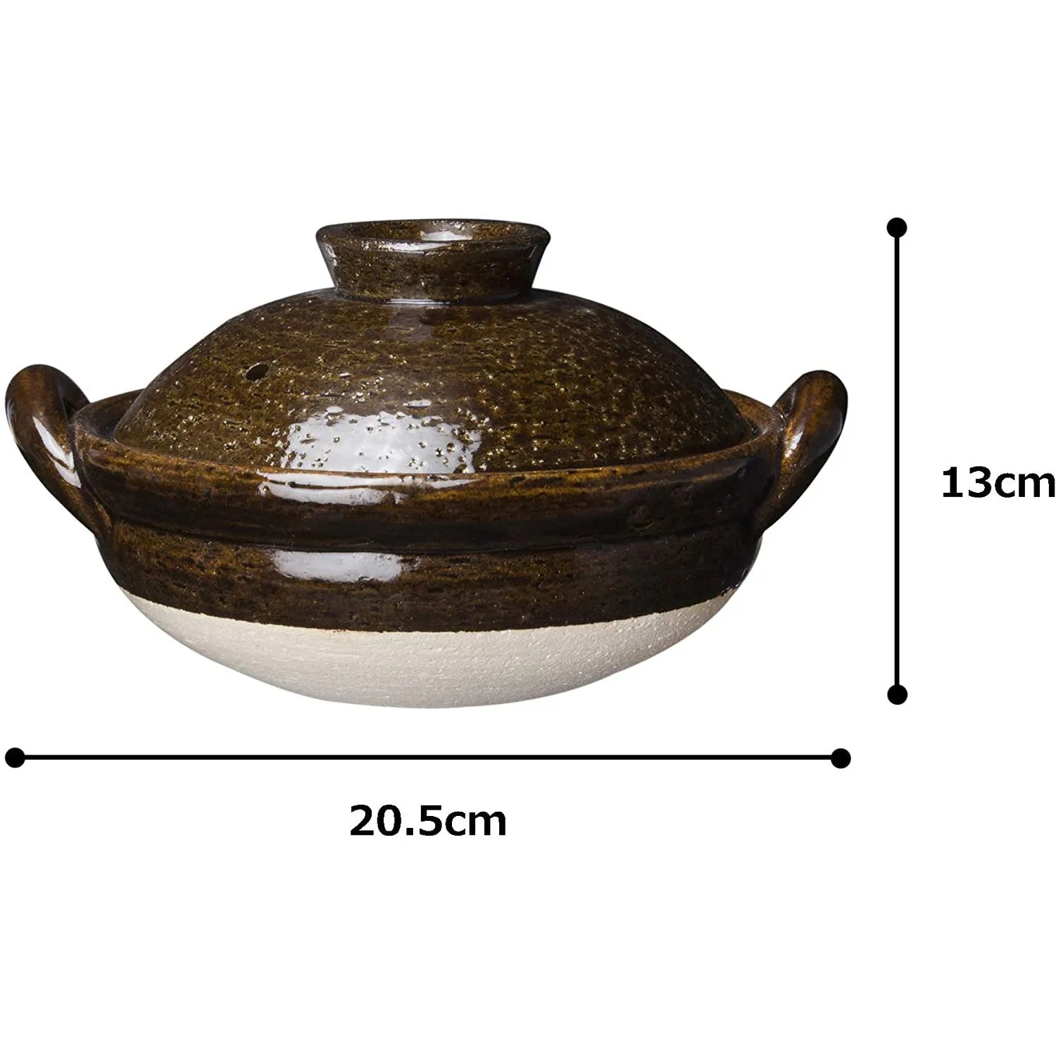 NAGATANIEN IGA Donabe 1-2 People 20.5cm Brown Clay Pot