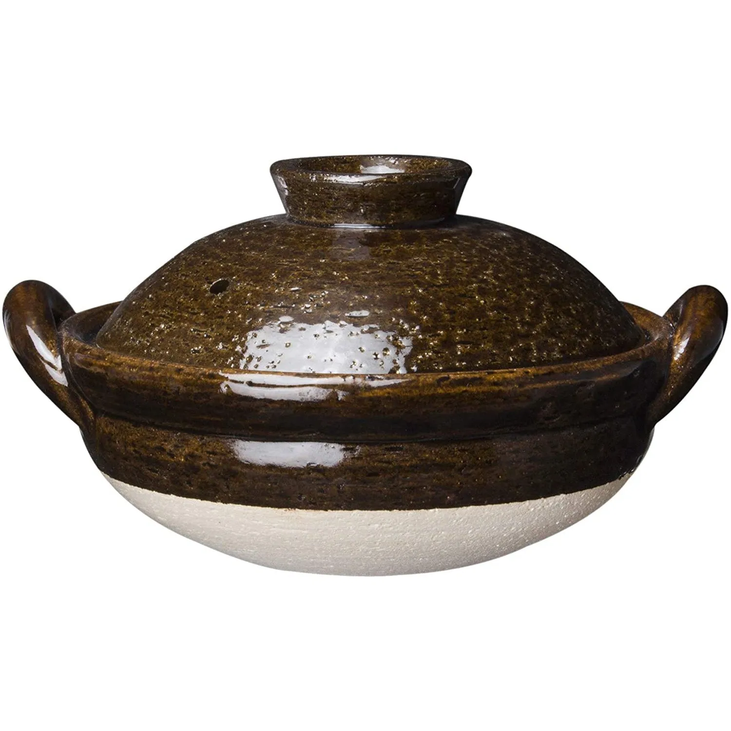 NAGATANIEN IGA Donabe 1-2 People 20.5cm Brown Clay Pot