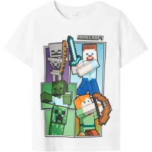 Name It Bright White Small text Mash Minecraft T-Shirt