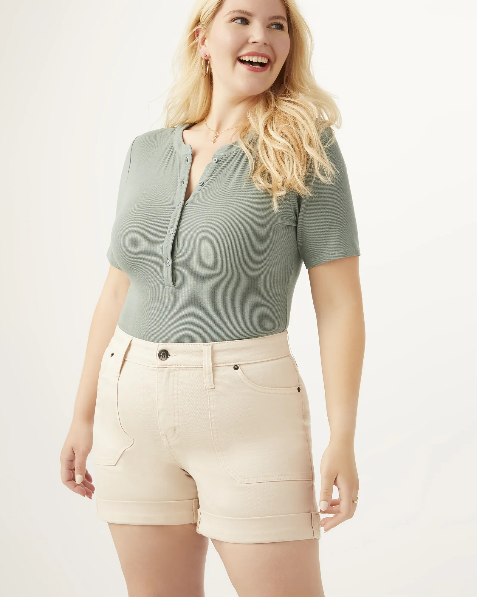 Nancy Short-Sleeve Bodysuit | Light Green