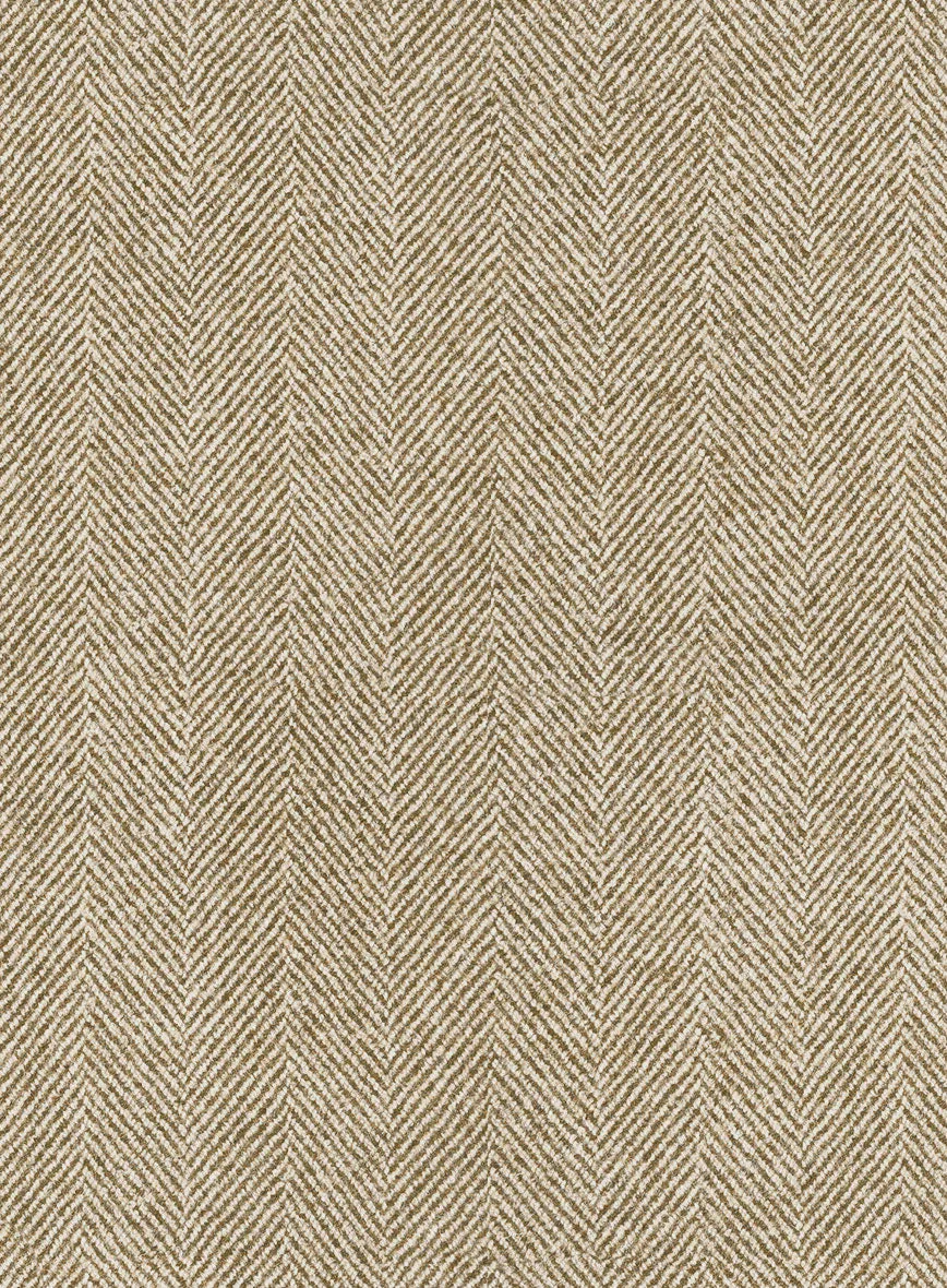 Naples Wide Herringbone Dark Beige Tweed Pants