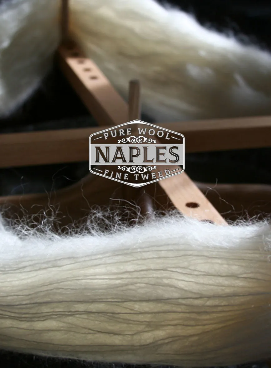 Naples Wide Herringbone Dark Beige Tweed Pants
