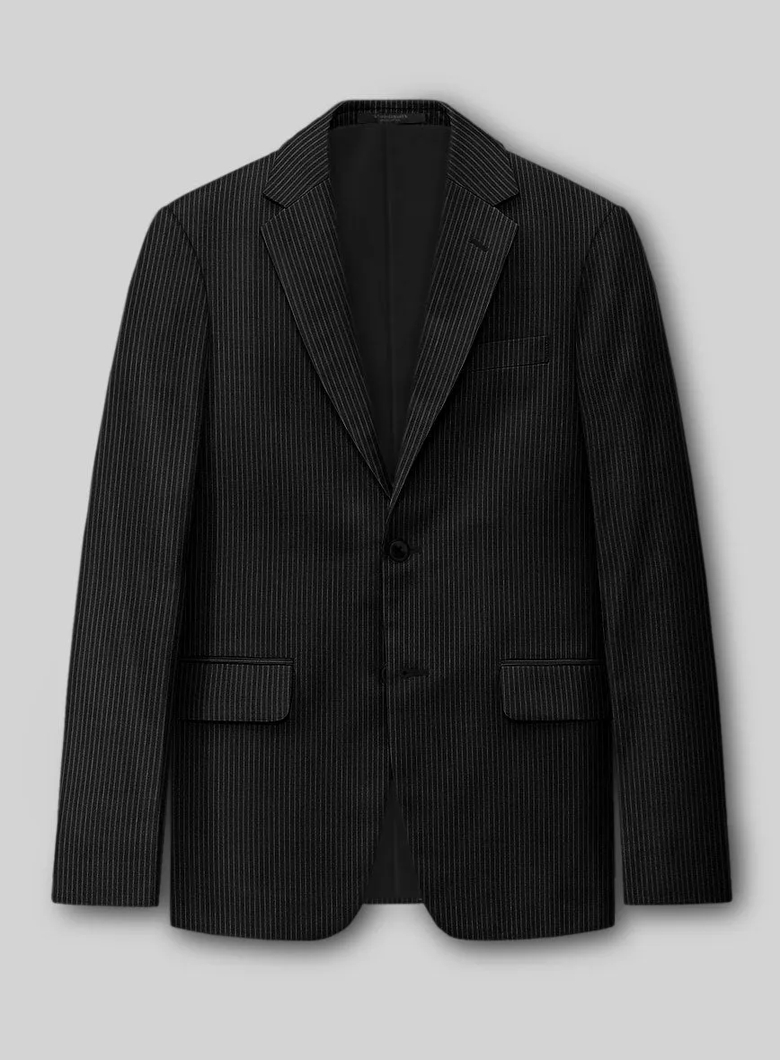 Napolean Slim Stripe Black Wool Suit