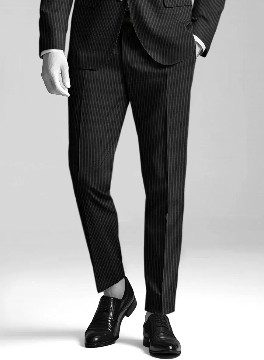 Napolean Slim Stripe Black Wool Suit
