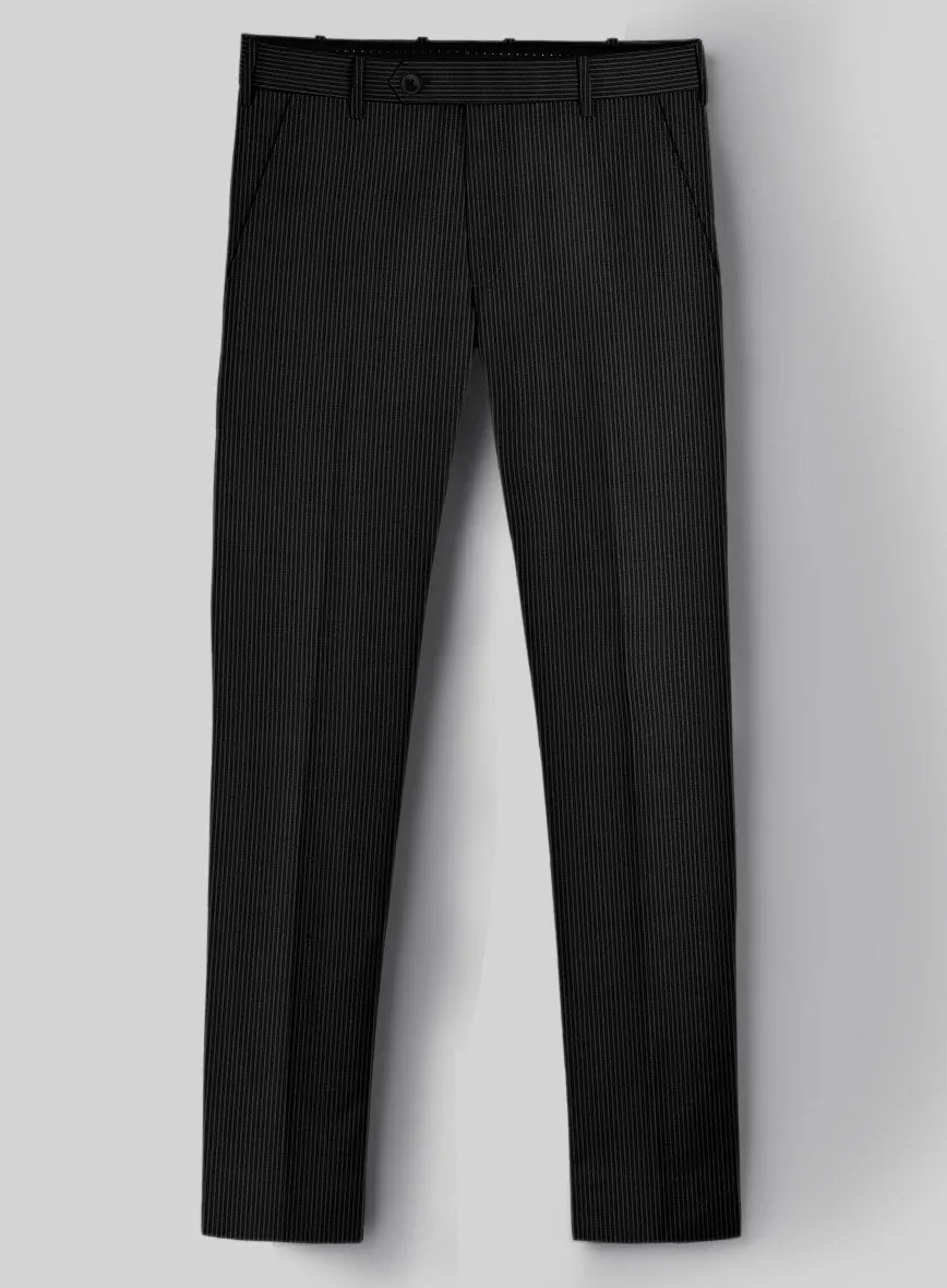 Napolean Slim Stripe Black Wool Suit