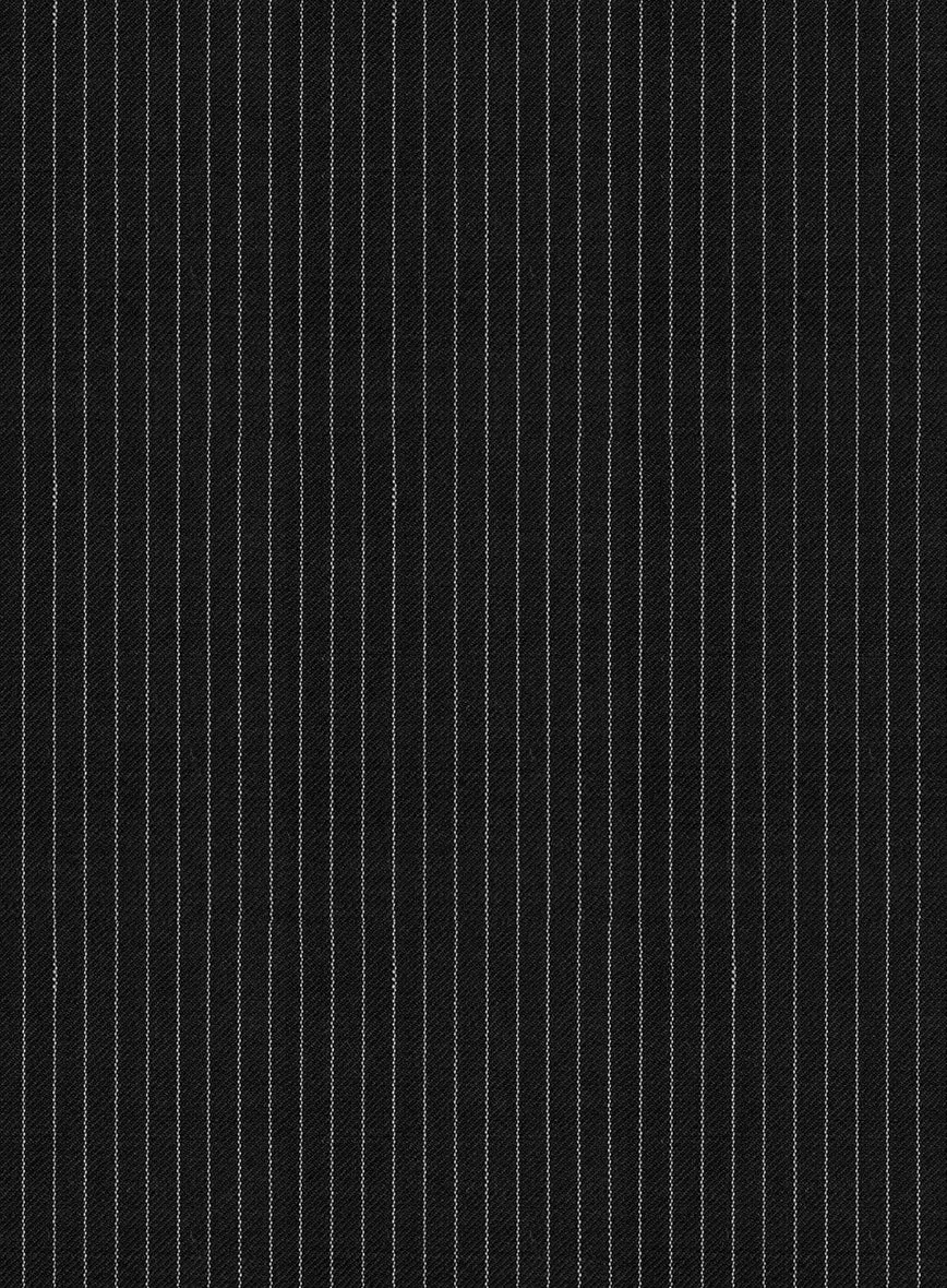 Napolean Slim Stripe Black Wool Suit