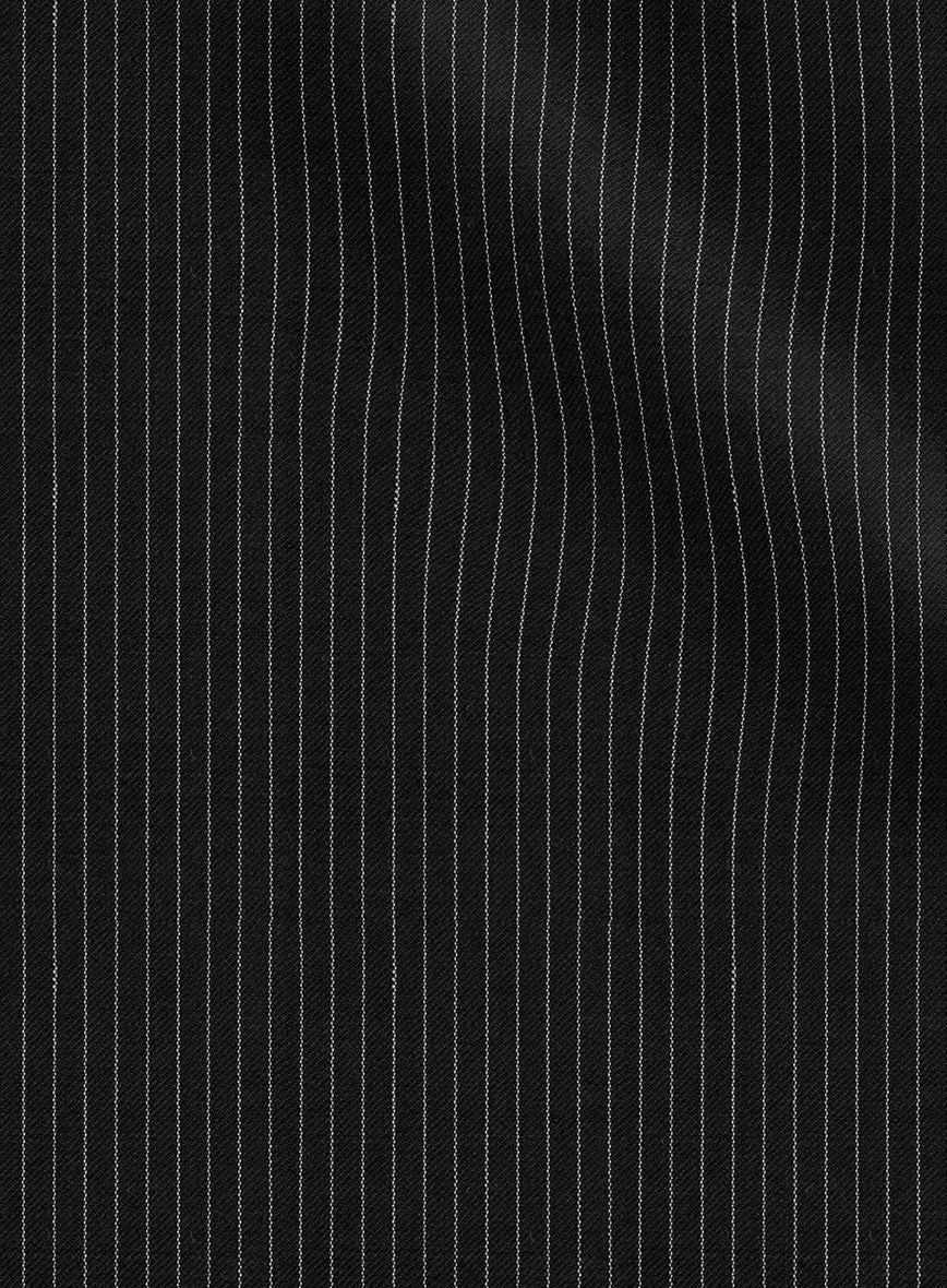 Napolean Slim Stripe Black Wool Suit
