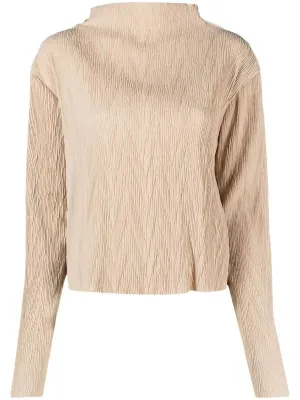 Naptune Plissé Top - Warm Sand