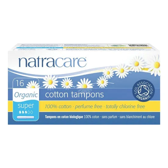 NATRACARE - Organic All Cotton Tampons with Applicator Super - 16 Tampons