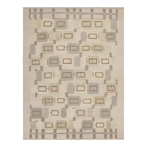Natural Modern Wool Rug - 9' x 12'