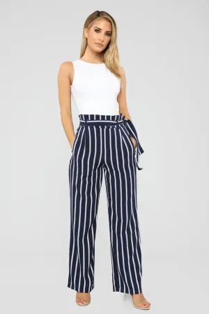 NAVY & WHITE STRIPS WIDELEG PANT PRINT-5