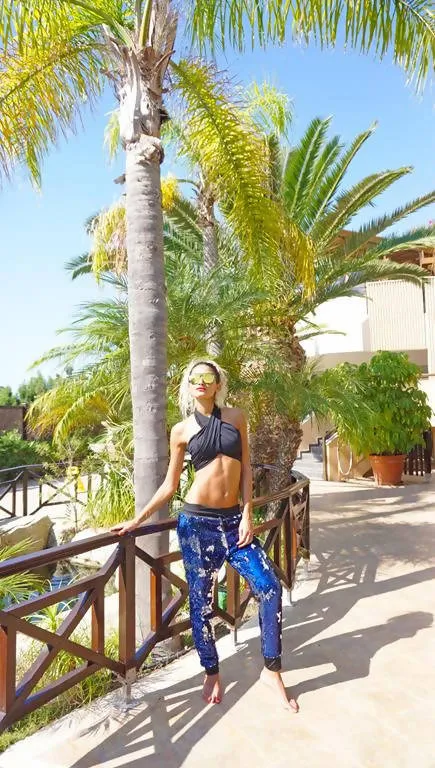 Navy Blue & Silver Baggy Pants - PALMAIA