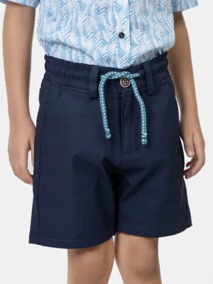 Navy Blue Cotton Casual Shorts