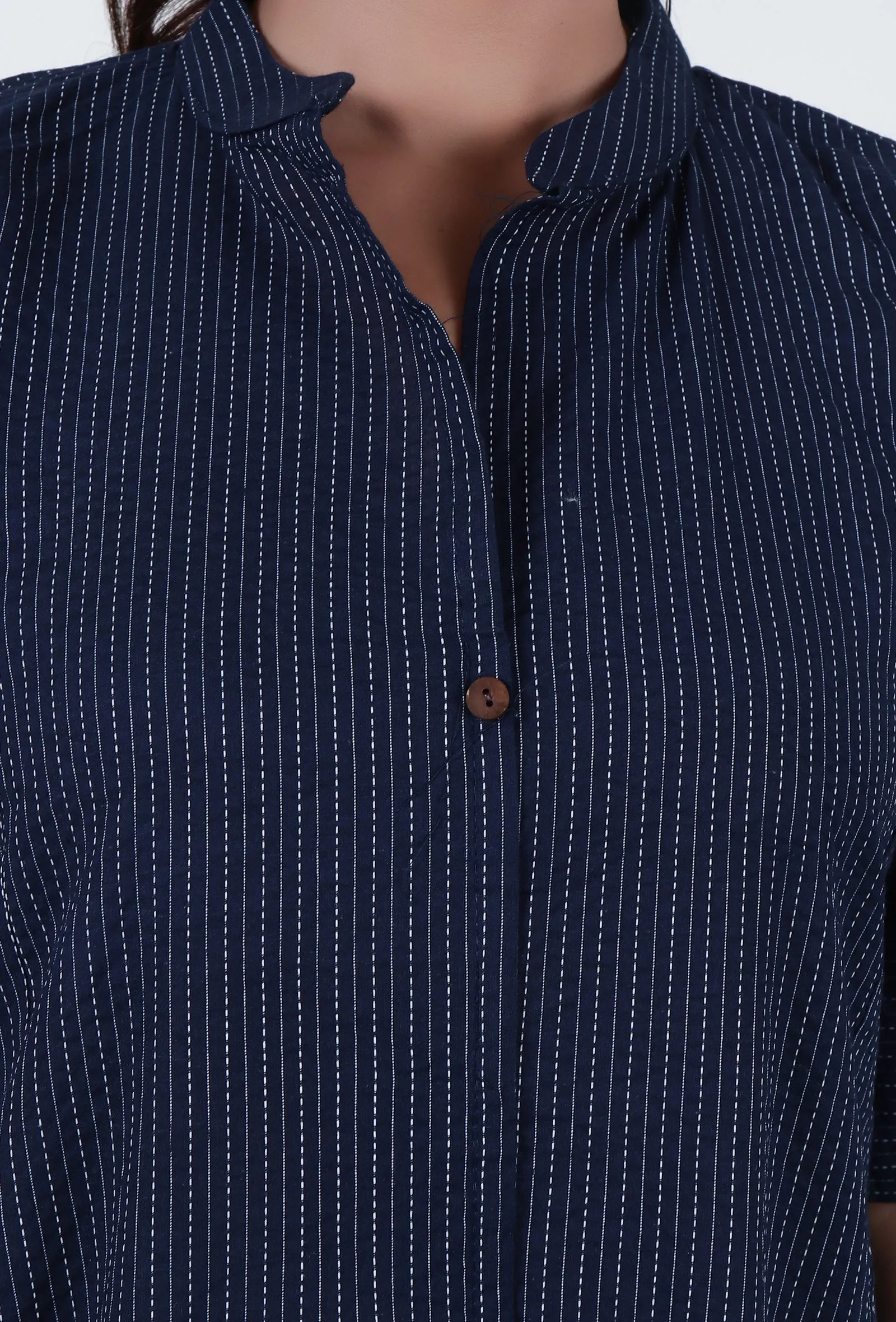 Navy Blue Cotton Kurta