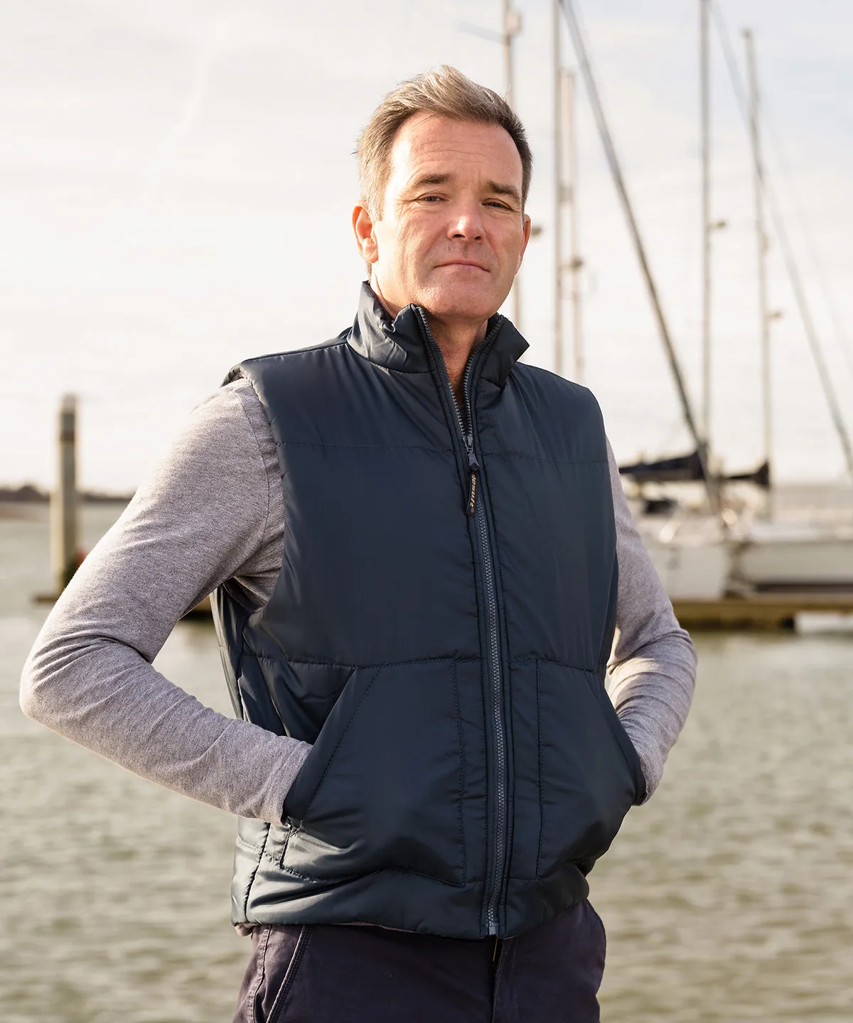 Navy - Fleece-lined bodywarmer