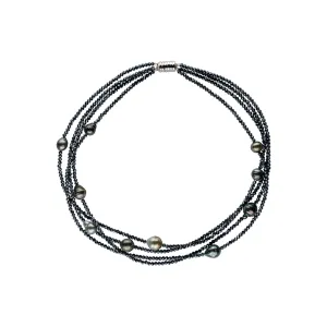 Navy Spinel Multi-Strand Necklace