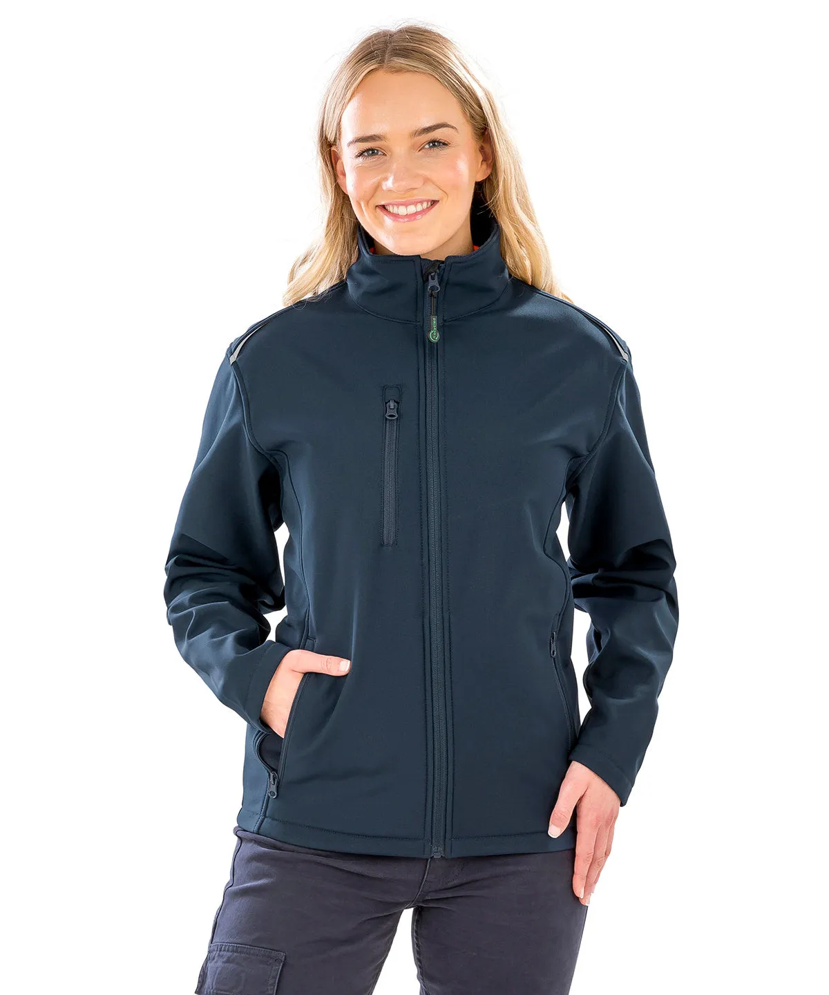 Navy - Women's recycled 3-layer printable softshell jacket