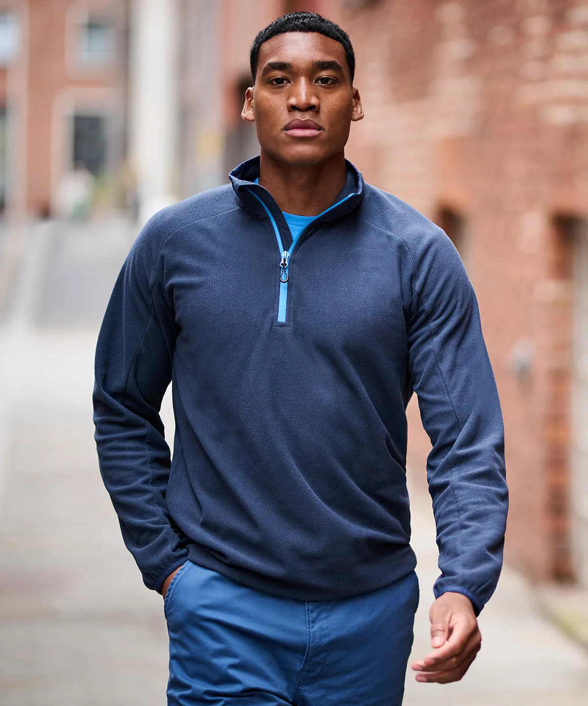 Navy/French Blue - Navigate half-zip fleece