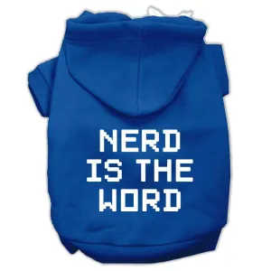 Nerd Is The Word Screen Print Pet Hoodies Blue Size L (14)