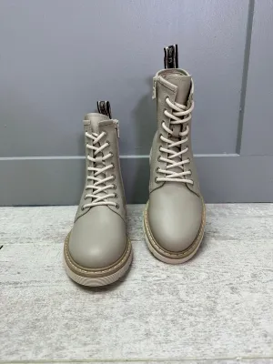 Nero Giardini Beige Matte Leather Boot With Side Zip- 1309183D 728