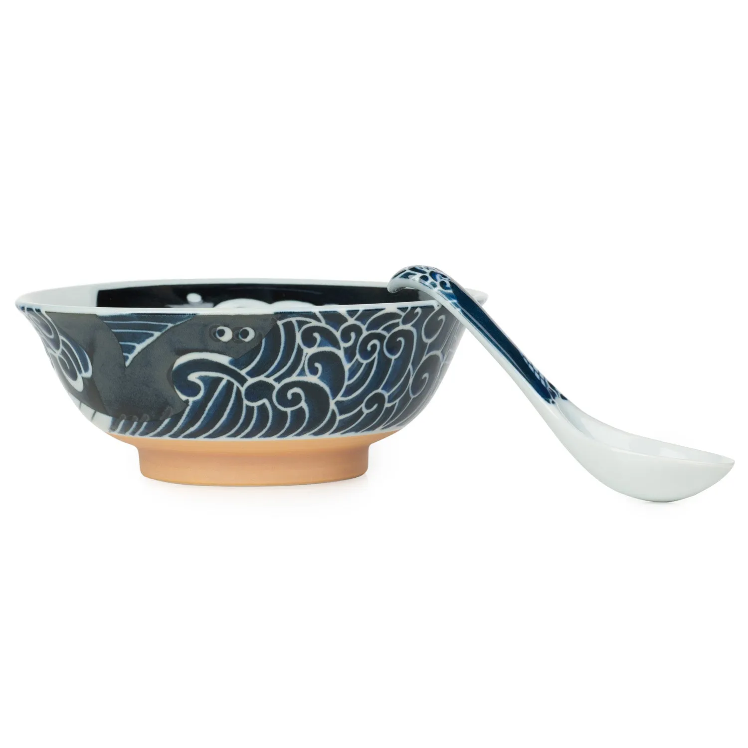 New 6pce Whale Indigo Blue Japanese Ramen Bowl Set