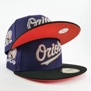 New Era Custom Exclusive Fitted Grape Baltimore Orioles 50th Anniversary Patch