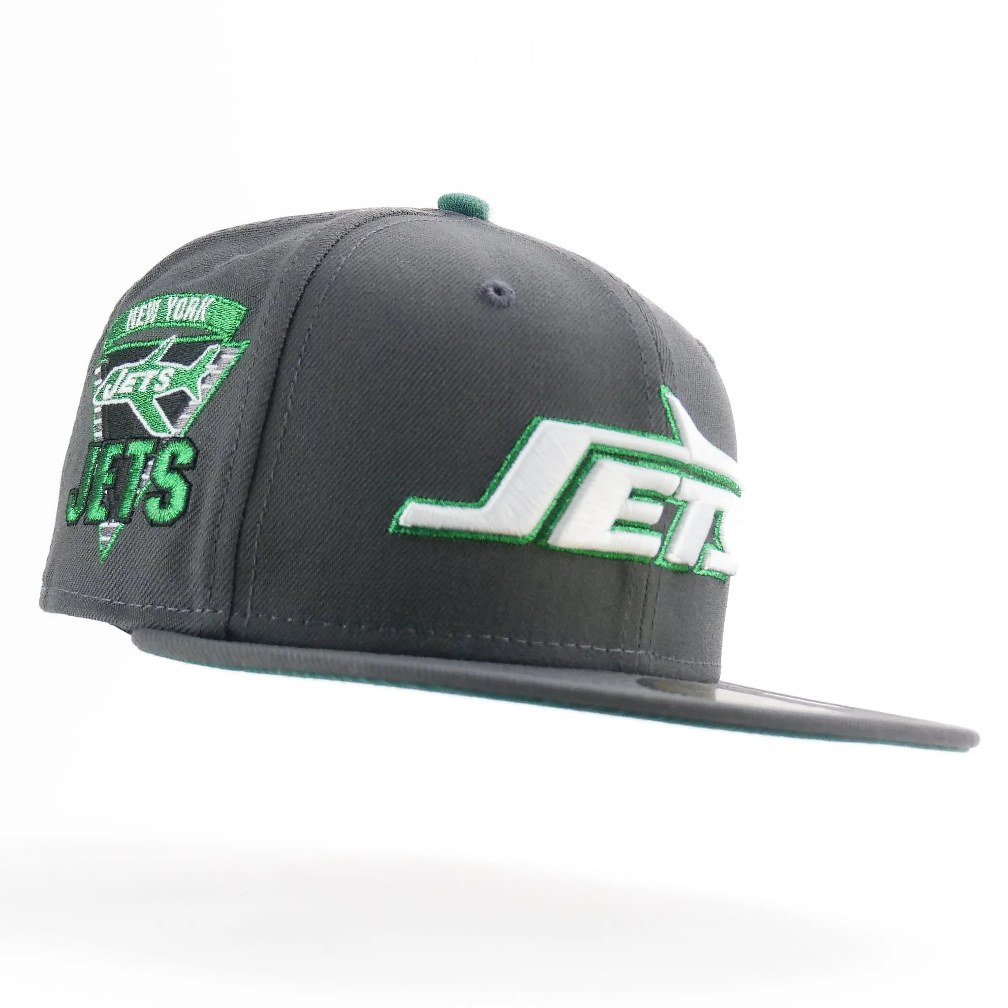 New Era Custom Exclusive Fitted New York Jets Stealth Grey Metallic Green