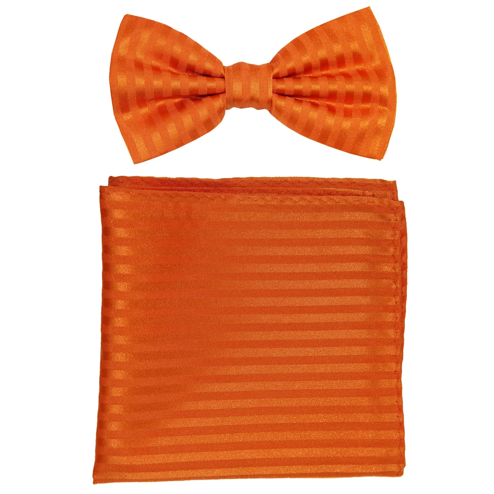 New formal men's pre tied Bow tie & Pocket Square Hankie stripes