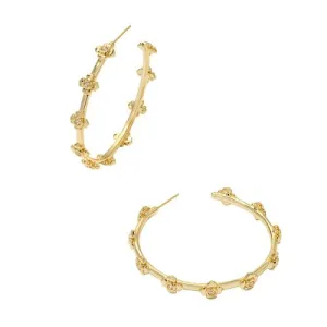 New - Kendra Scott Lily 14K Gold Over Brass Hoop Earrings - Gold