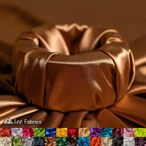 New Shiny Dark Gold Charmeuse Stretch Satin Fabric