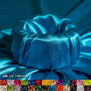 New Shiny Turquoise Charmeuse Stretch Satin Fabric